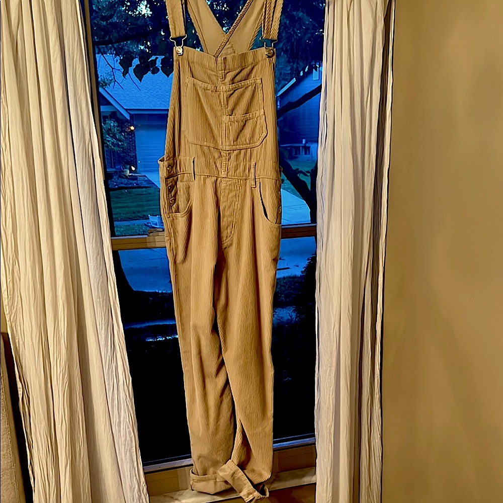 We The Free Beige Corduroy Women's Overalls